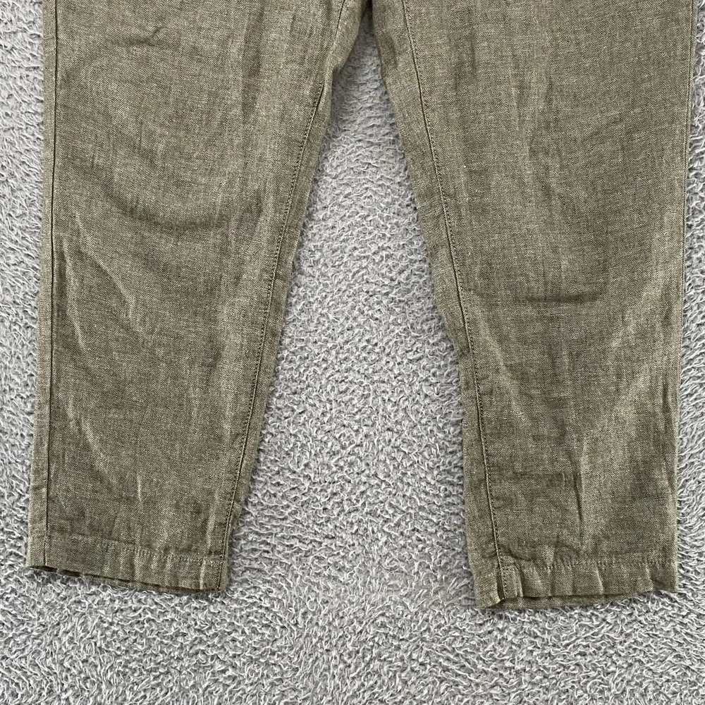 Banana‎ Republic Mason Pants Mens 34x28 Green Linen Cotton Athletic Taper Chino